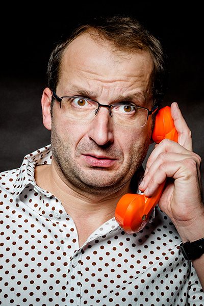 Professional portrait images for editorial, Robert Gorski, creator of The Chairman's Ear polish political satire web series. Robert Górski, creator of The Chairman's Ear political satire web series, leader of Kabaret Moralnego Niepokoju
