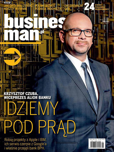 Krzysztof Czuba, wiceprezes Zarządu Alior Bank. Okładka magazynu Businessman. Oferta profesjonalnych sesji biznesowych Warszawa.