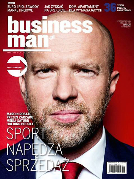 Marcin Rosati, prezes zarządu Media Saturn Holding Polska. Okładka magazynu Businessman. Biznesowa Fotografia Wizerunkowa Warszawa.
