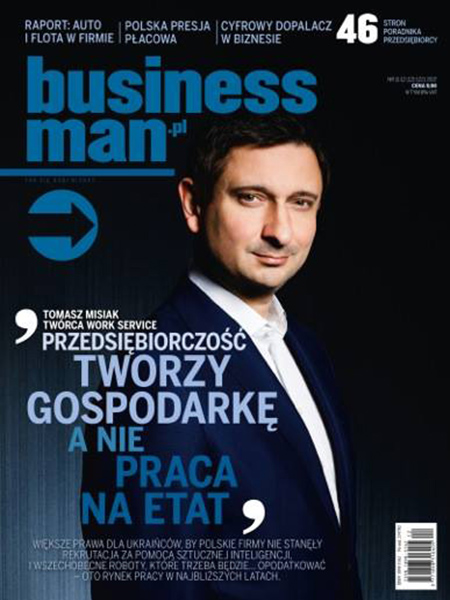 Tomasz Misiak, prezes zarządu Work Service. Okładka magazynu Businessman. Biznesowa Fotografia Wizerunkowa Warszawa.